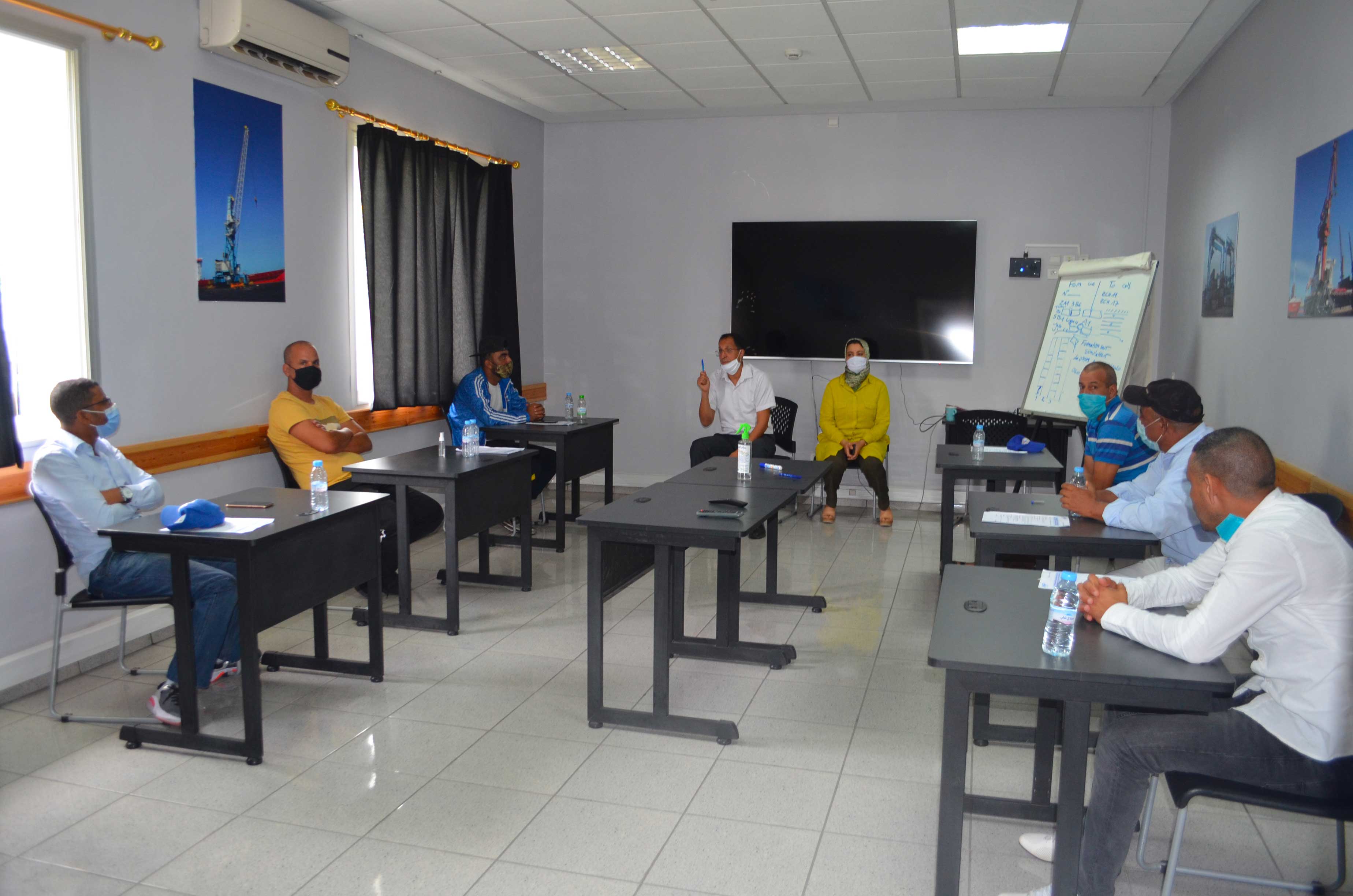 La formation à la conduite du chariot cavalier sur le simulateur de l’ANP-IFP au profit des conducteurs de la d’Agadir SMA G1  du 31-08-2020 au 04-09-2020 et G2 du 07-9-2020 au 11-9-2020